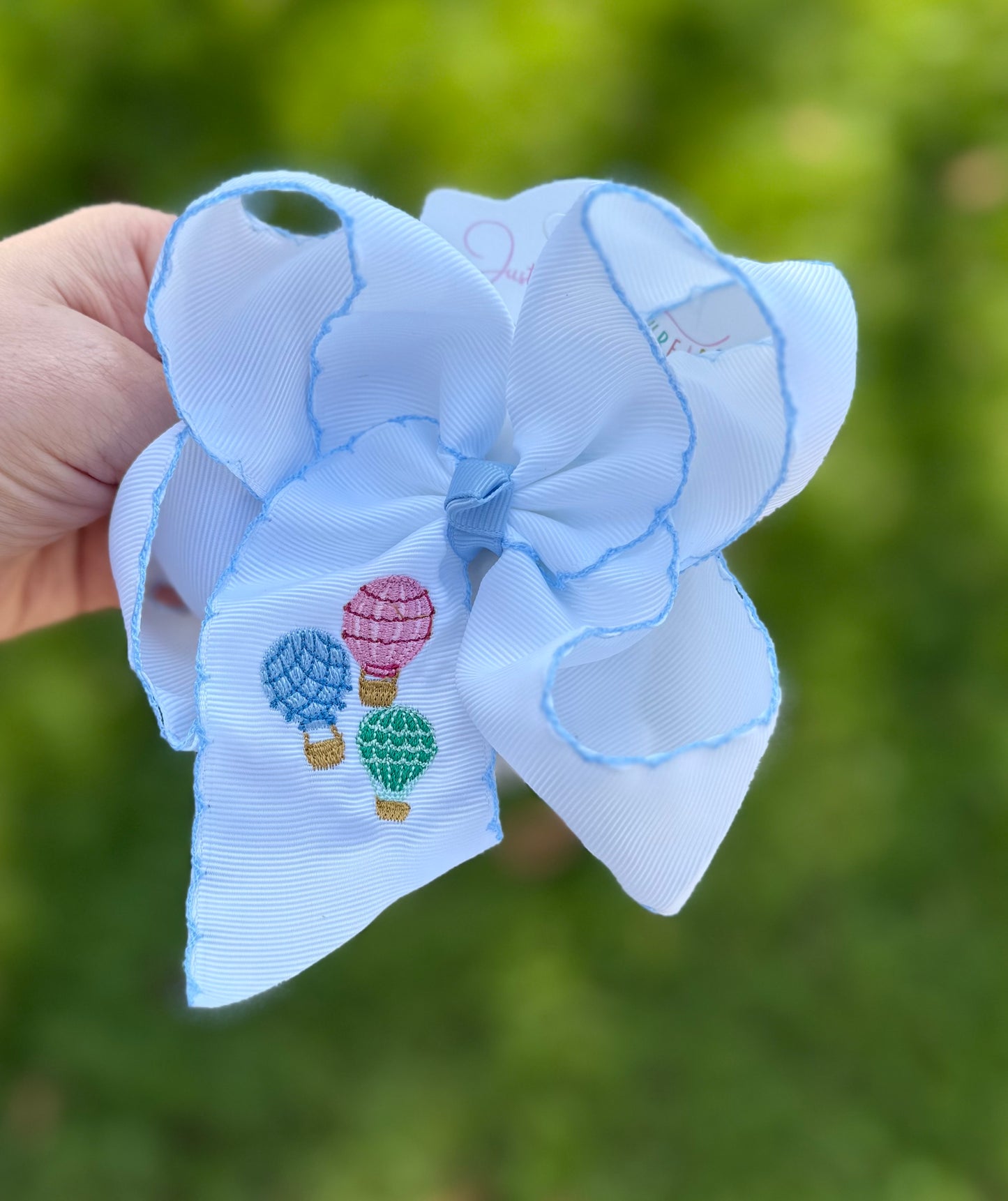 Hot Air Balloon Embroidered Bow