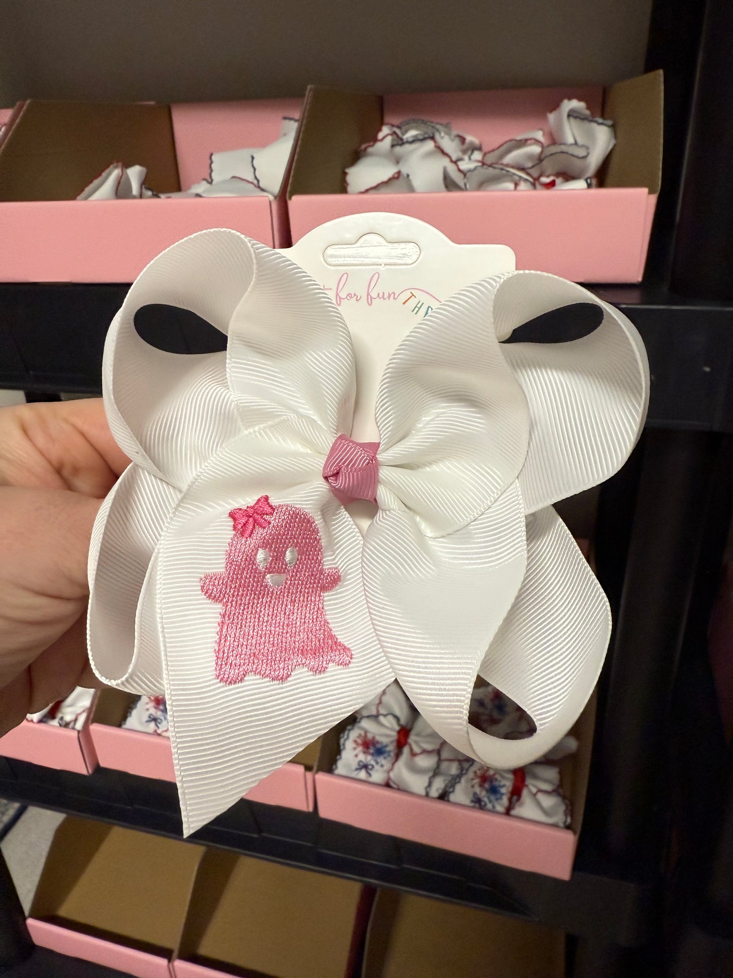 Pink Ghost Hair Bow