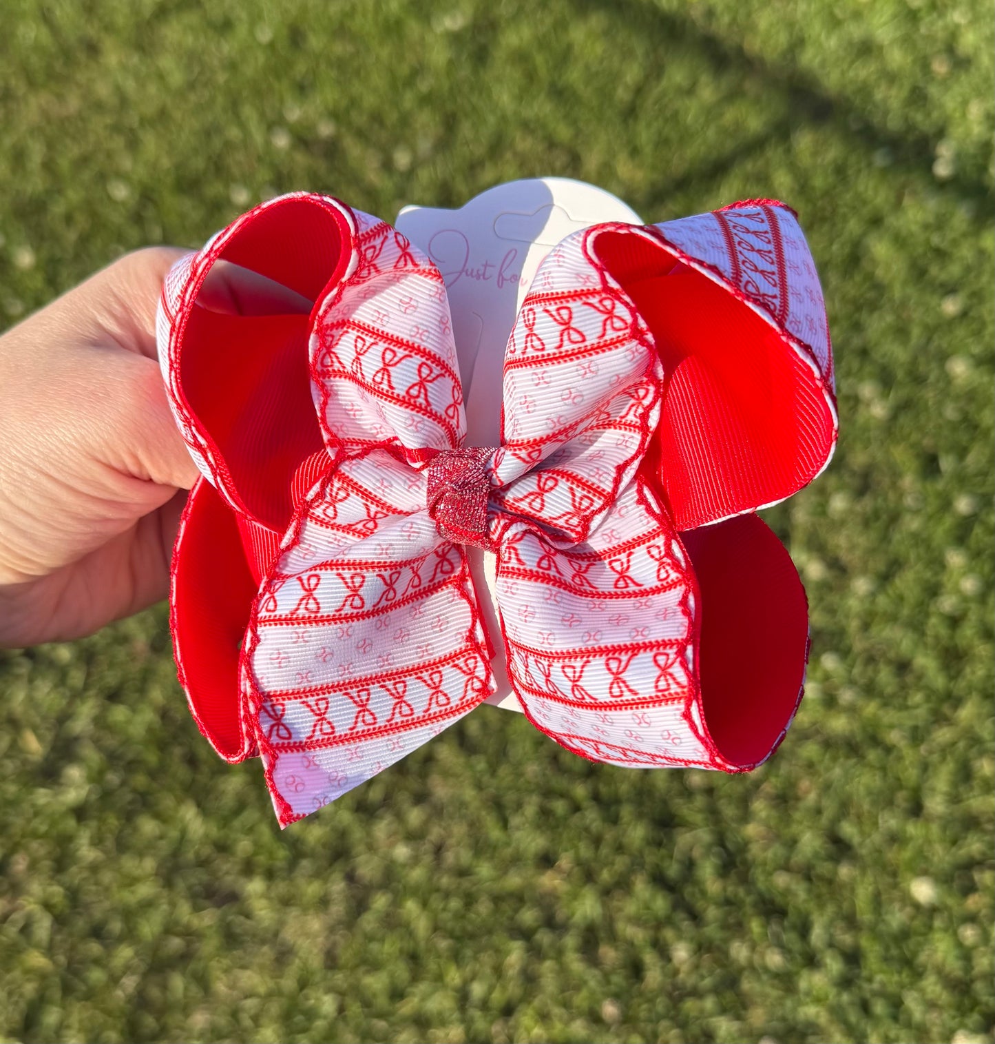 Bows & Baseball Hair Bow