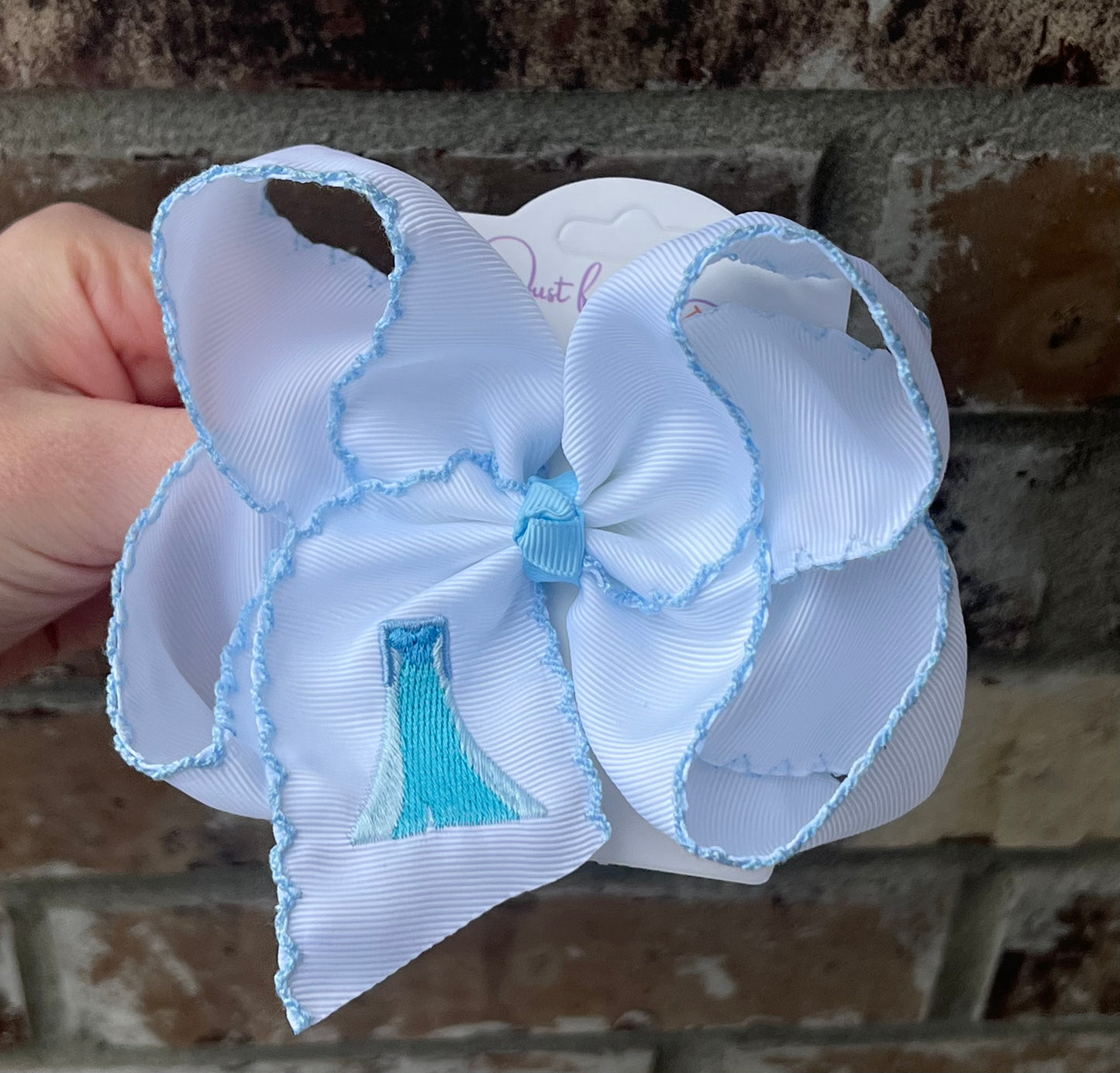 Ice Princess Embroidered Hair Bow