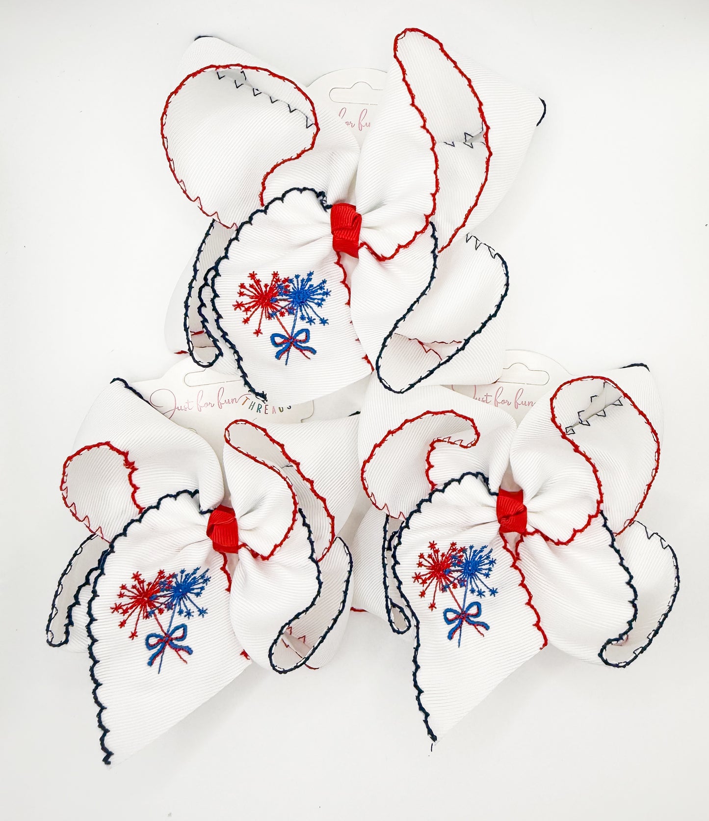 Sparkler Embroidered Moonstitch Bow