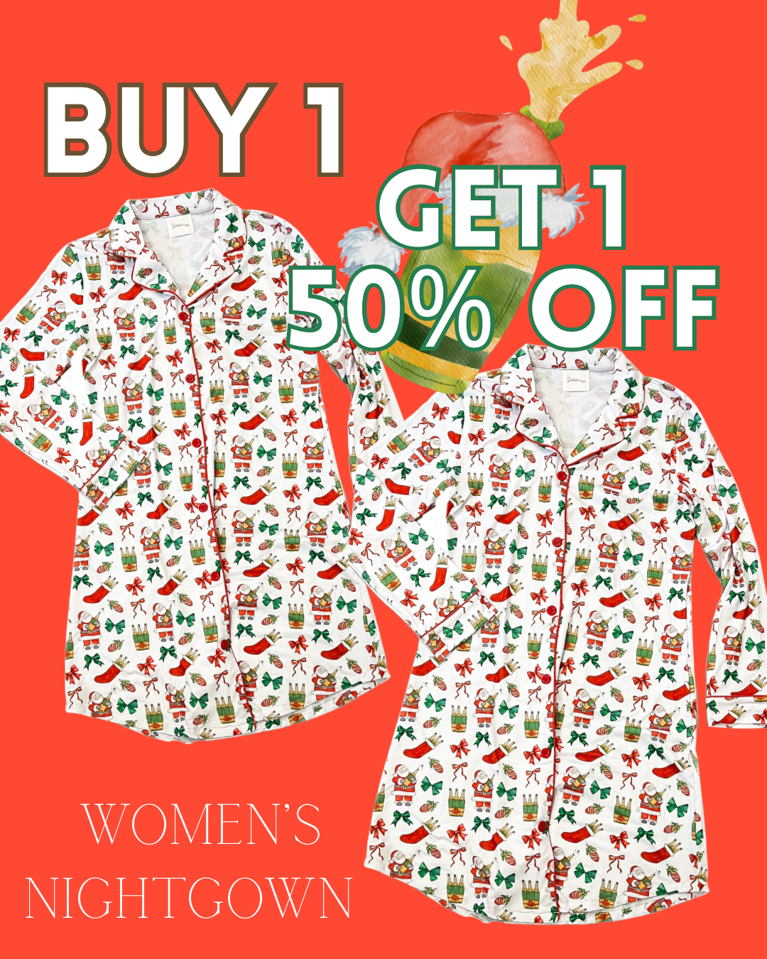 Women’s Christmas Nightgown (BOGO)