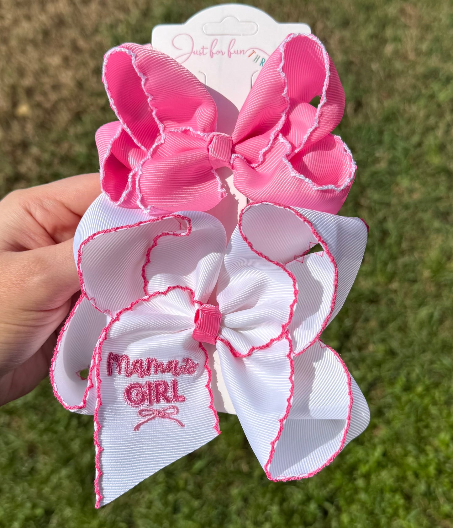 Mama’s Girl Embroidered Hair Bow