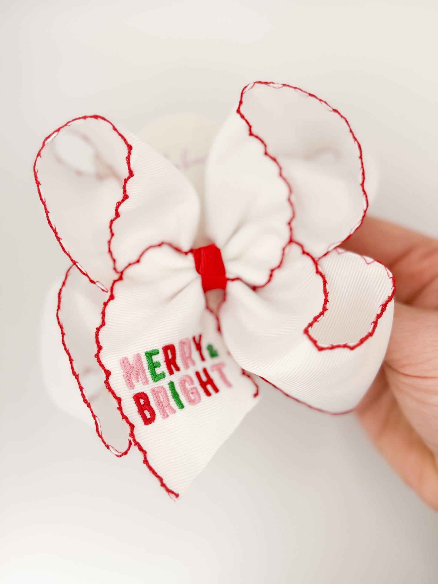 Merry & Bright Moonstitch Hair Bow