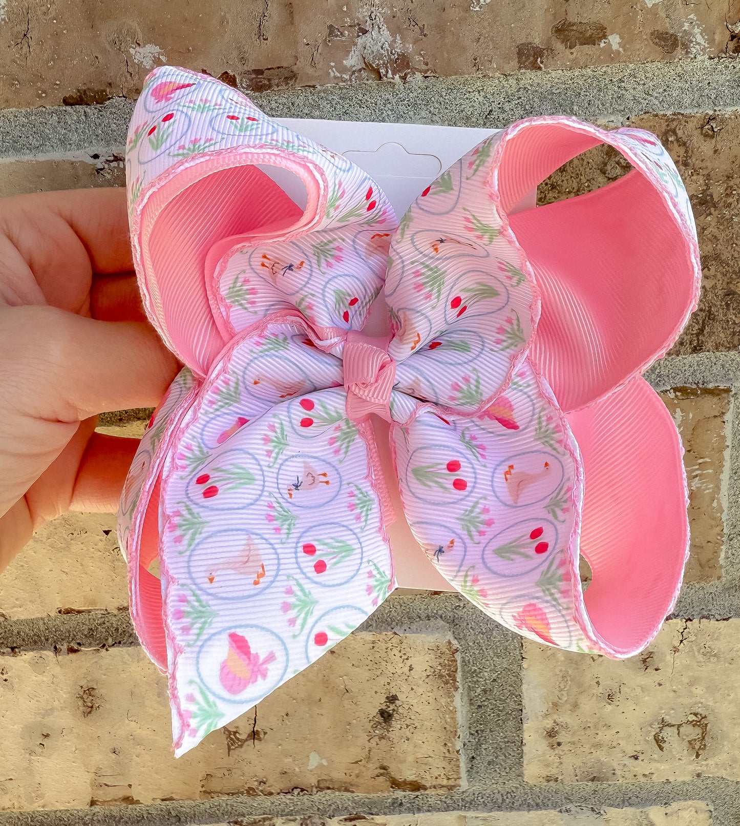 Tulips & Goose Printed Moonstitch Hair Bow