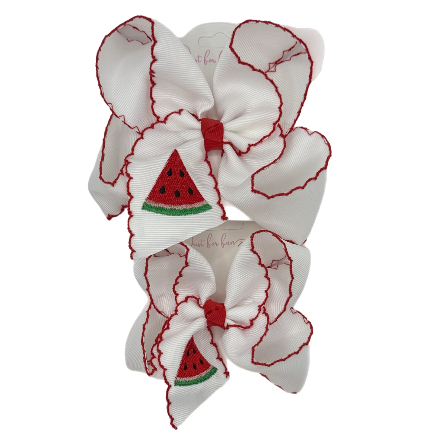Watermelon Embroidered Hair Bow