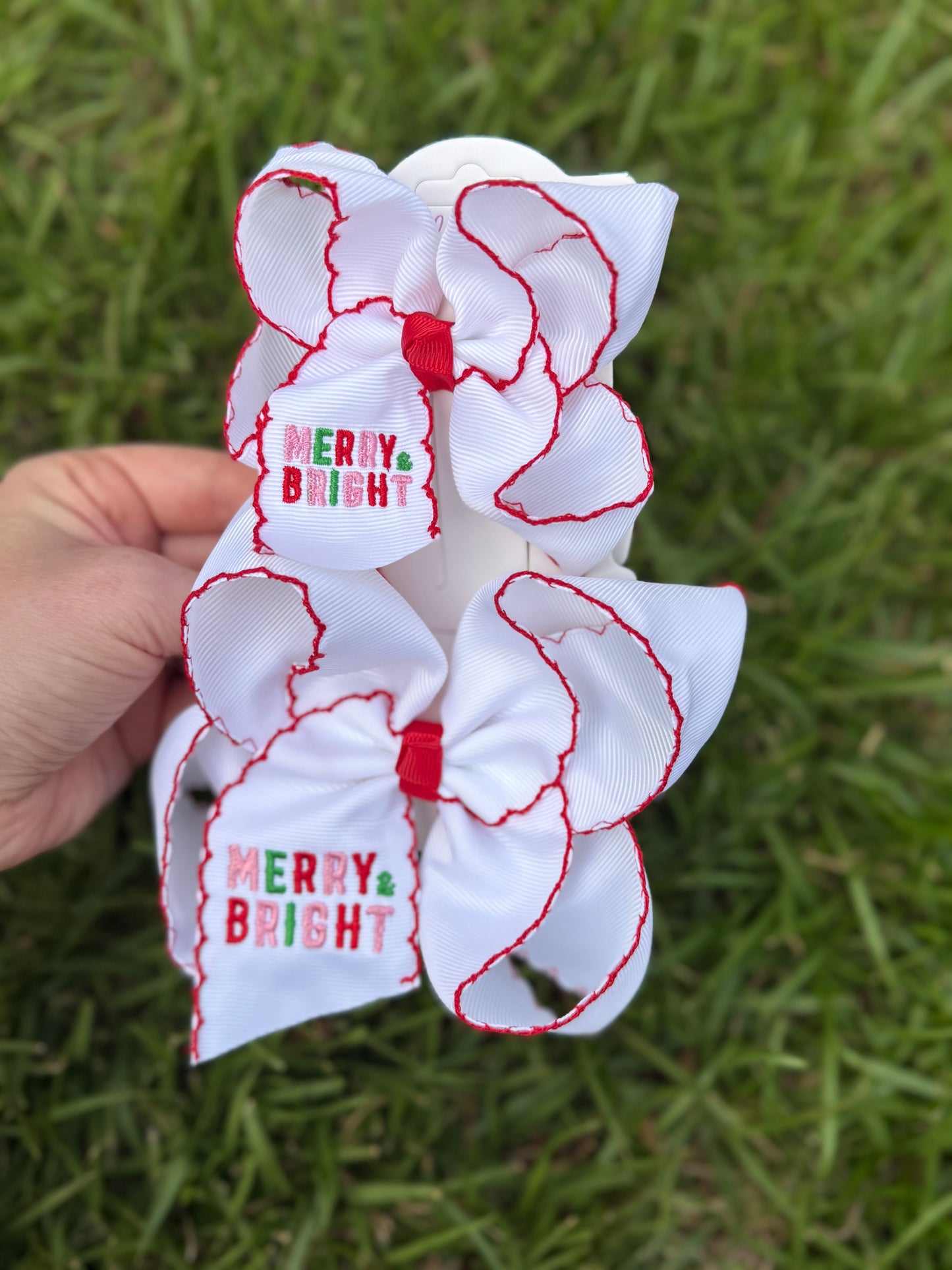 Merry & Bright Moonstitch Hair Bow