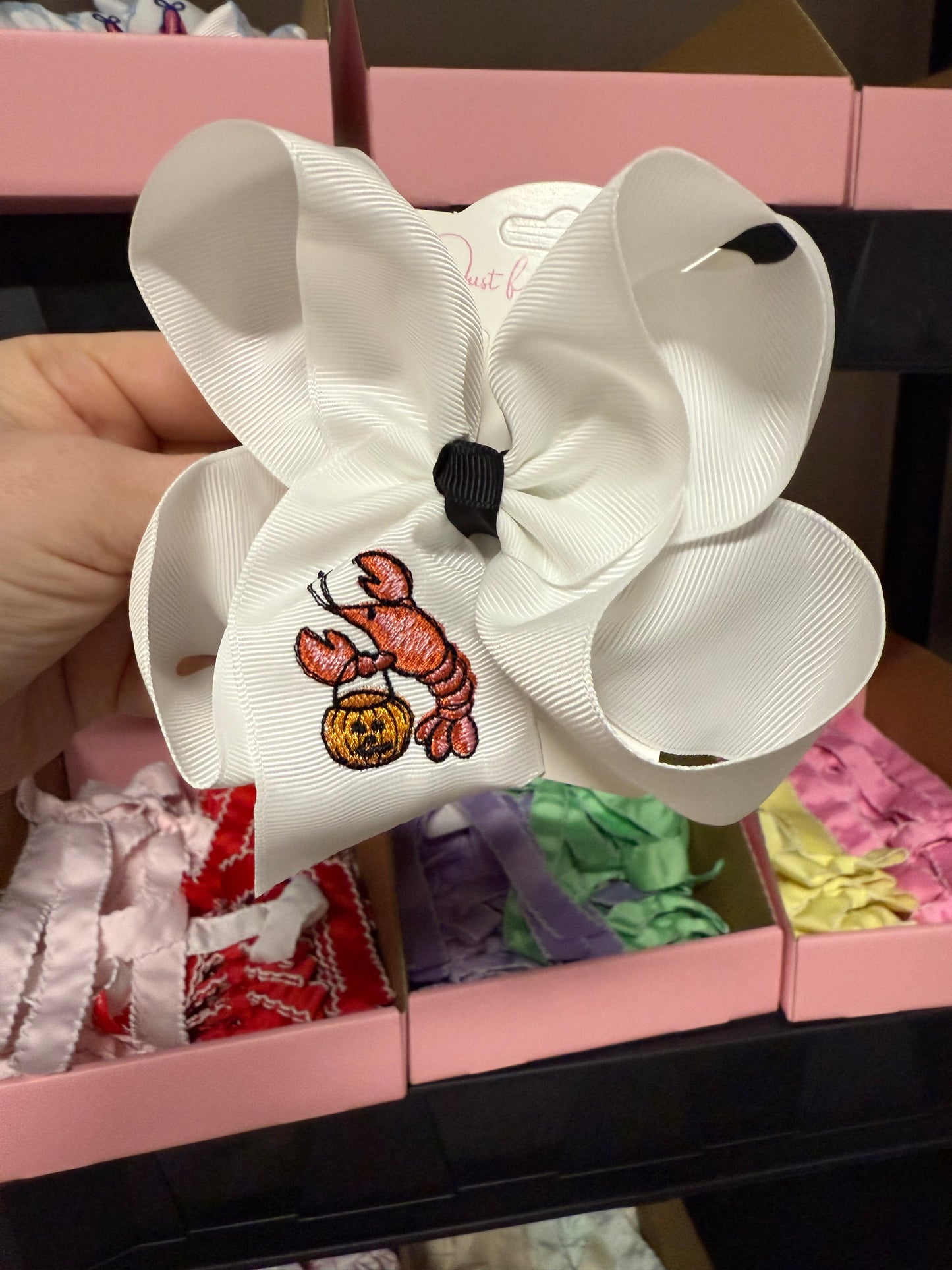 Cajun Crawfish Halloween Bow
