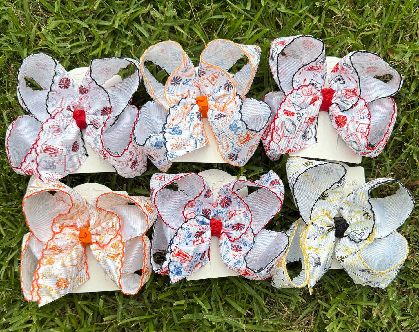 Stadium Style Moonstitch Hair Bows