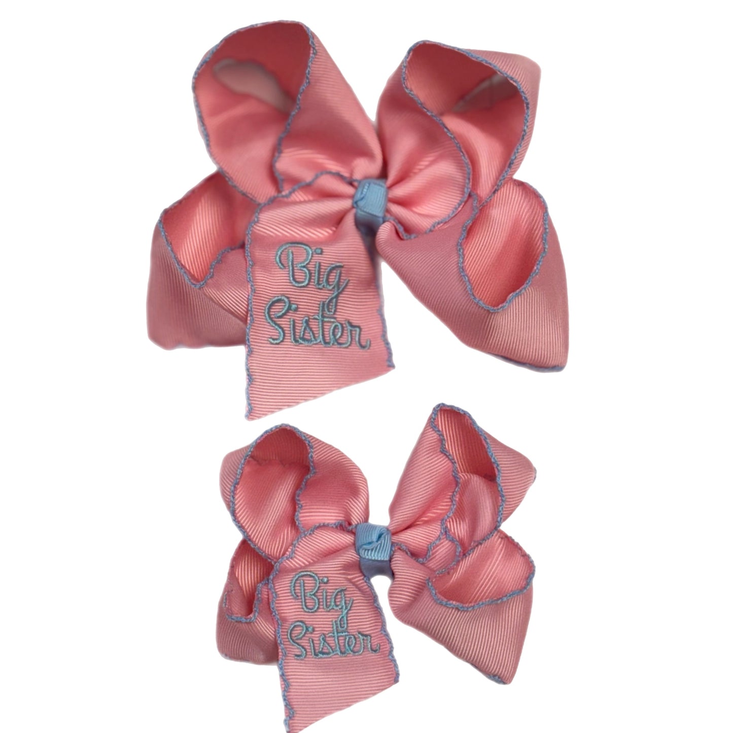 Big Sister Pink/Blue Hair Bow