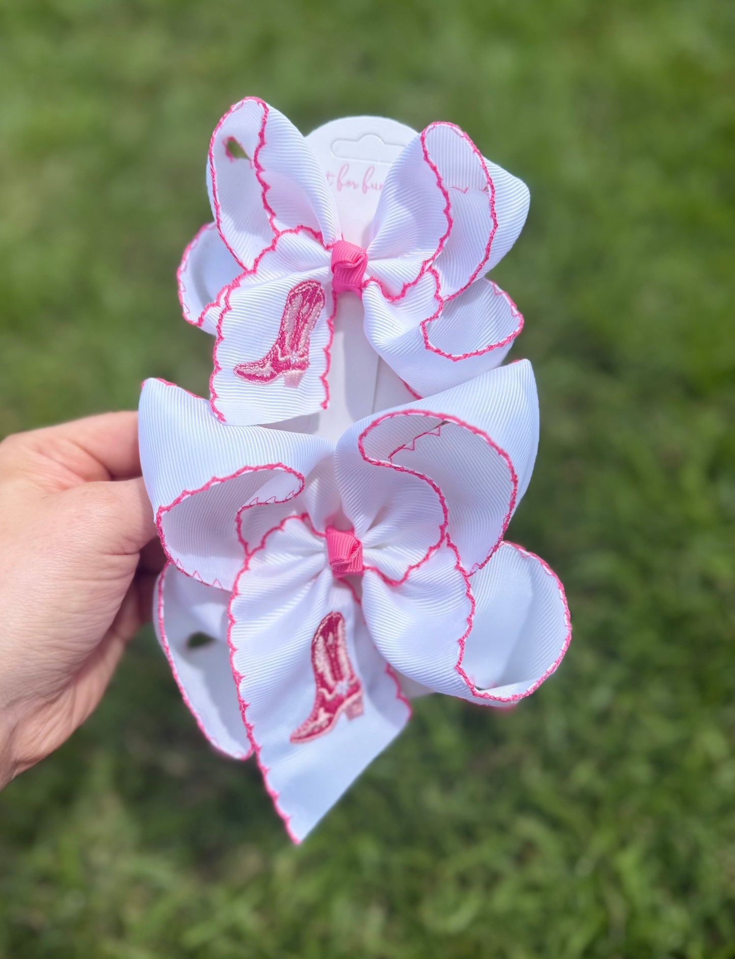 Cowgirl Boot Embroidered Bow