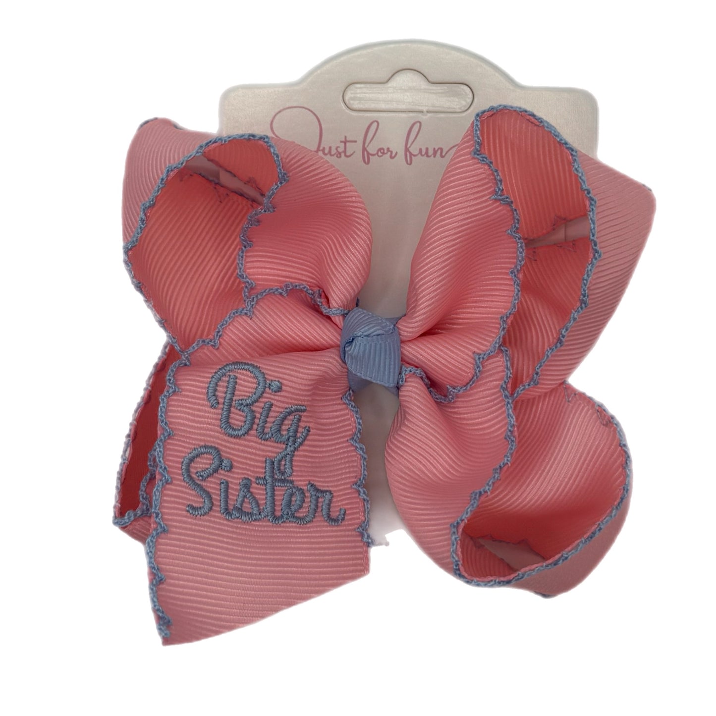 Big Sister Pink/Blue Hair Bow
