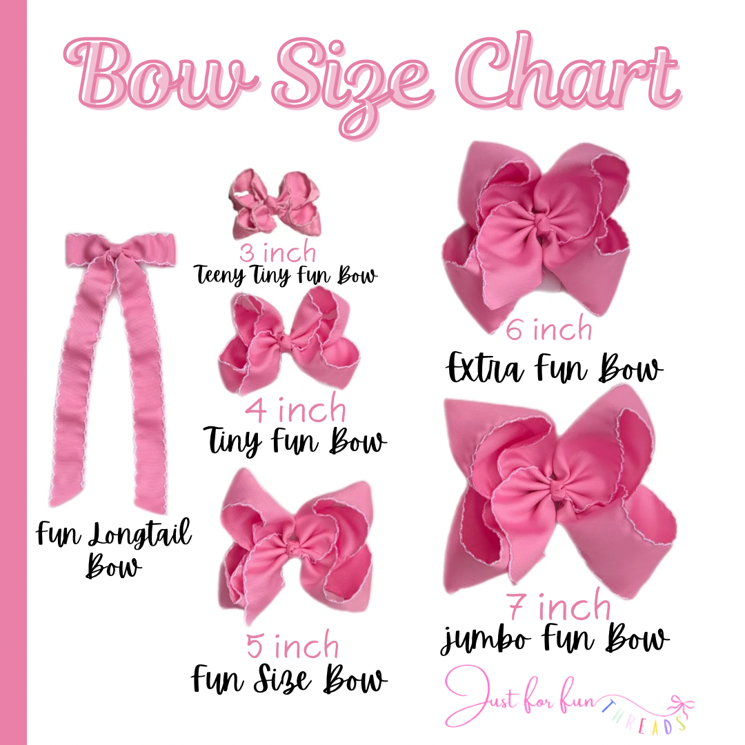 Jumbo Fun Solid Moonstitch Hair Bows (7in)