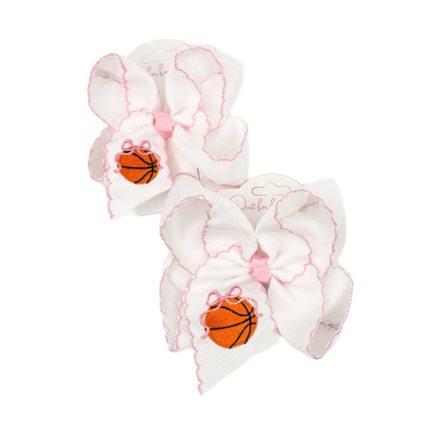 Basketball Embroidered Hair Bow