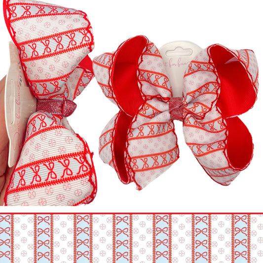 Bows & Baseball Hair Bow