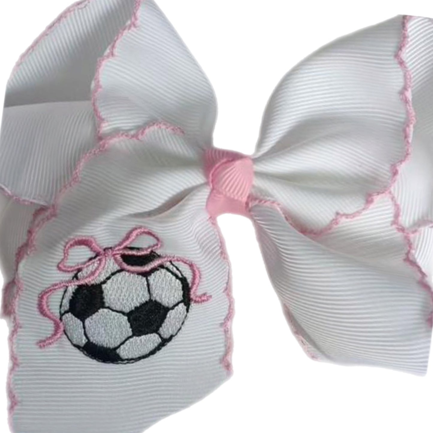 Soccer Embroidered Hair Bow