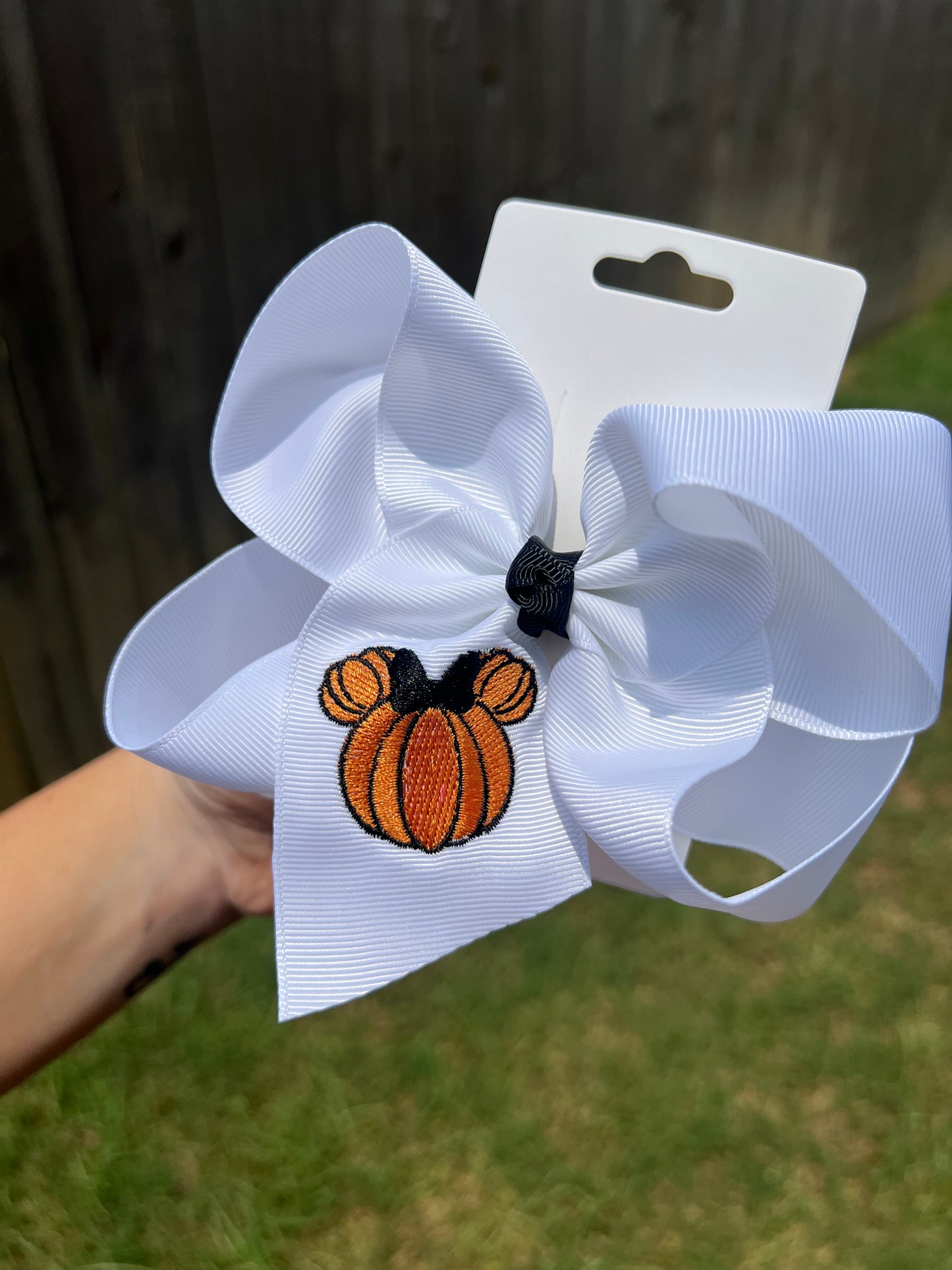 Pumpkin Mouse Ears Hair Bow