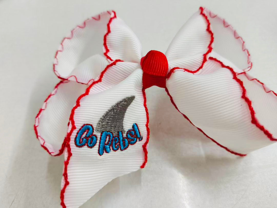 Go Rebs Hair Bow