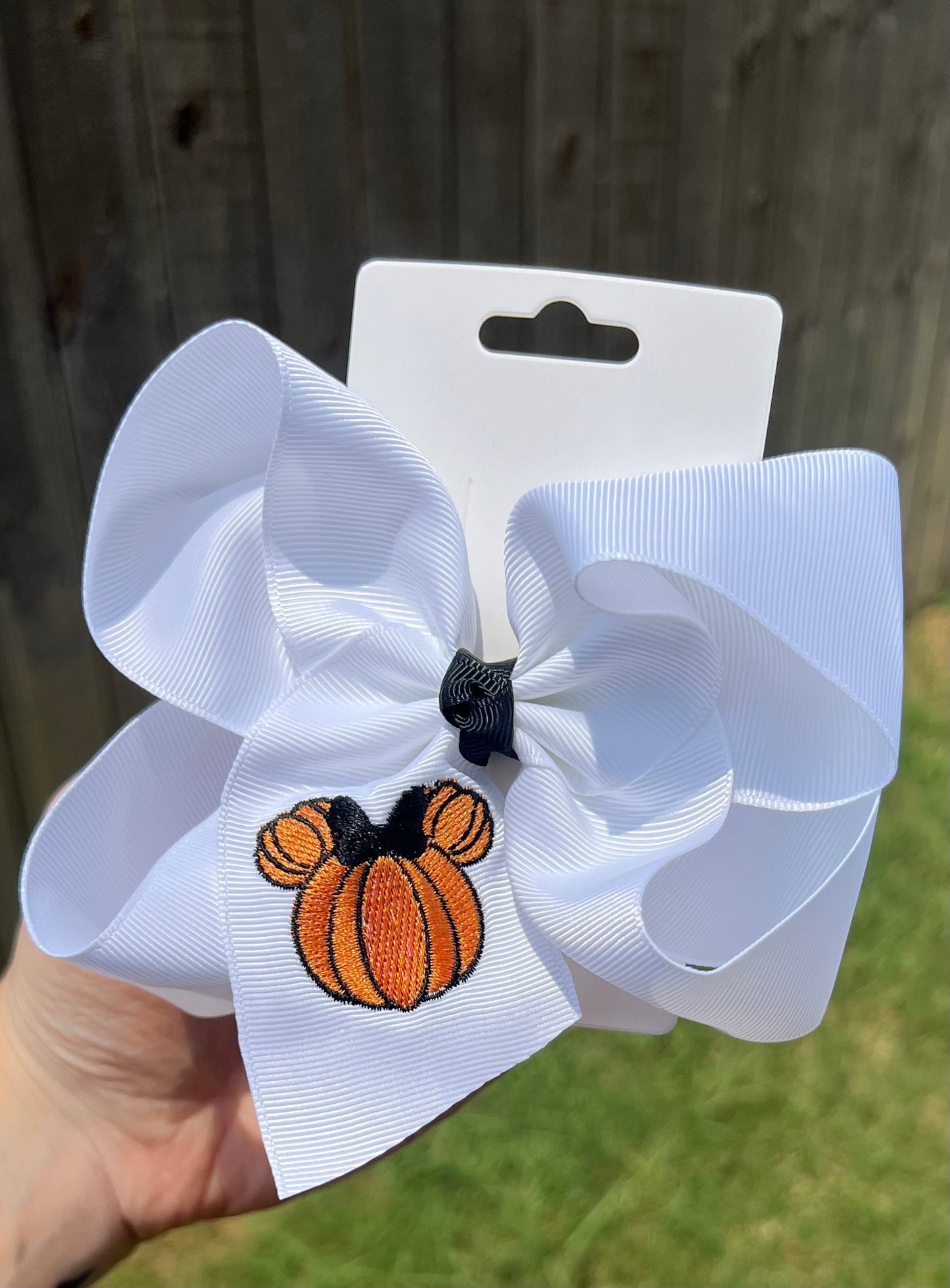 Pumpkin Mouse Ears Hair Bow