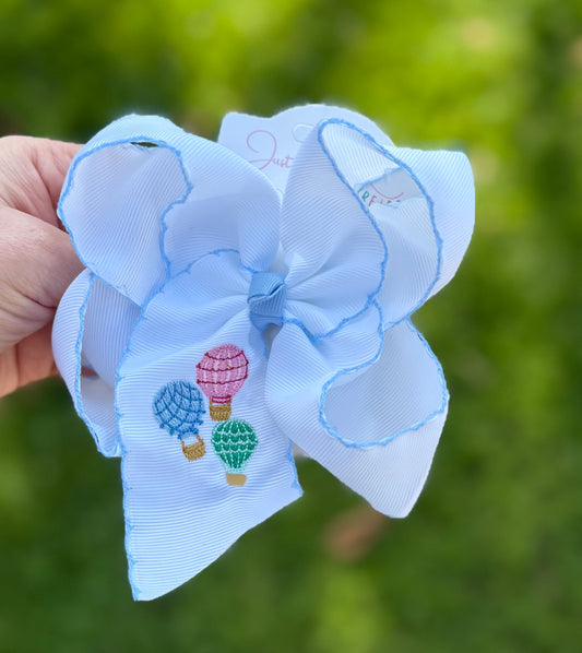 Hot Air Balloon Embroidered Bow