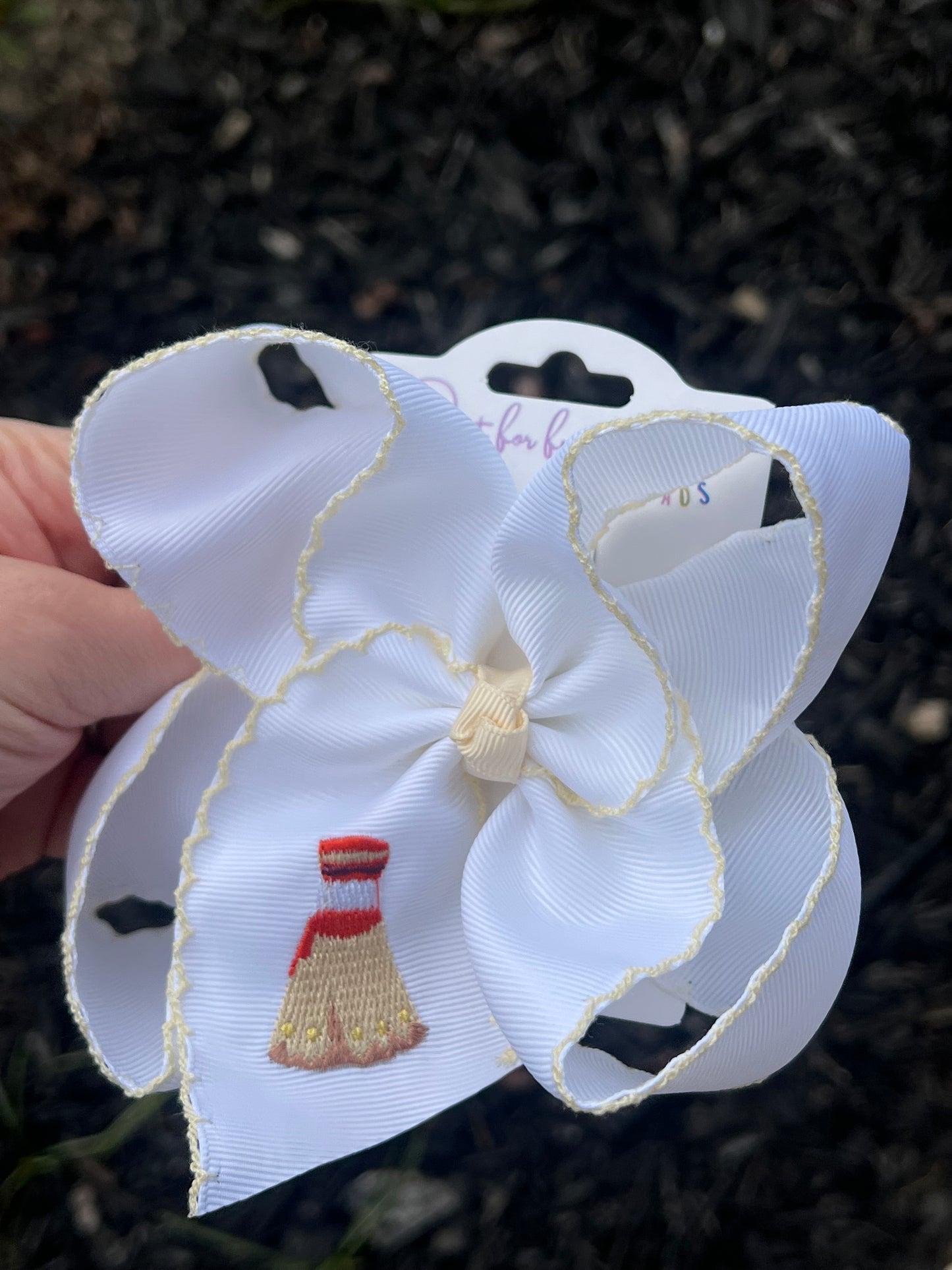 Moana Dress Embroidered Hair Bow