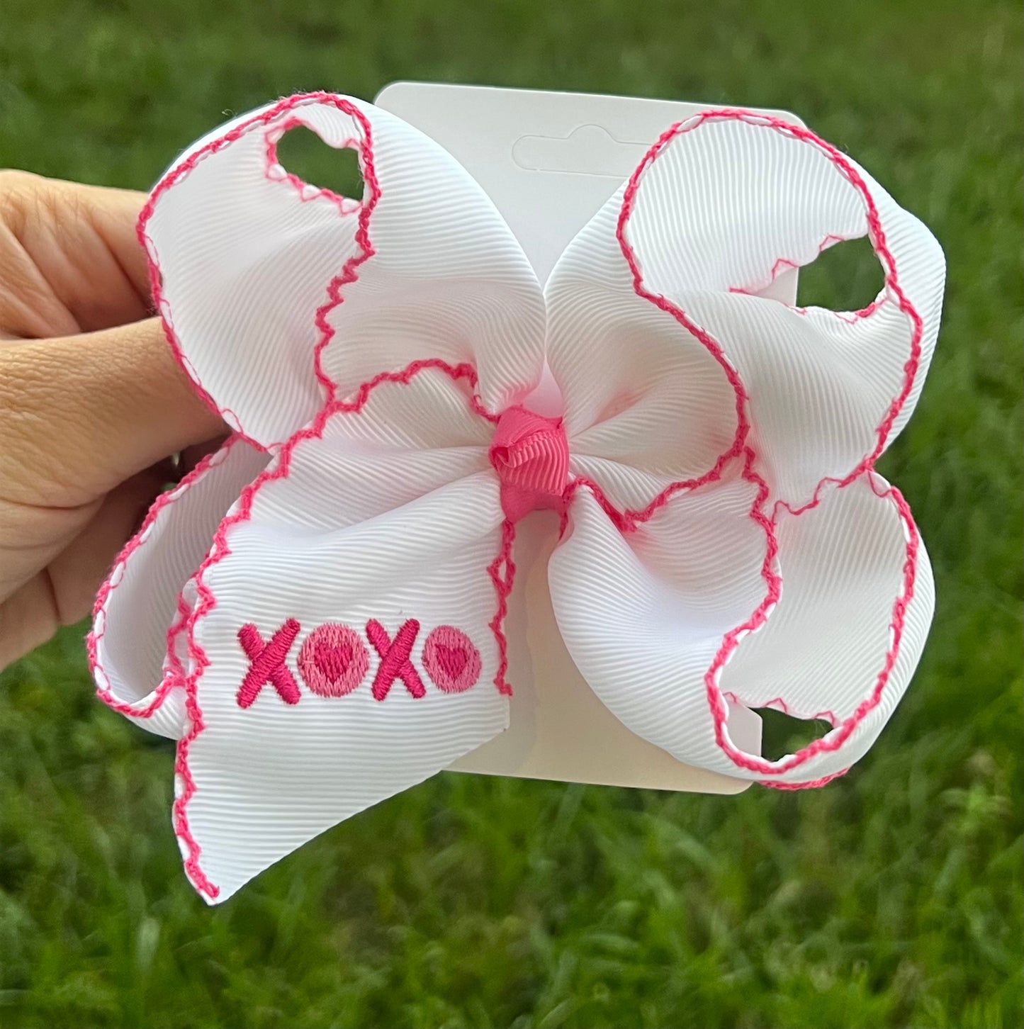 XOXO Embroidered Hair Bow