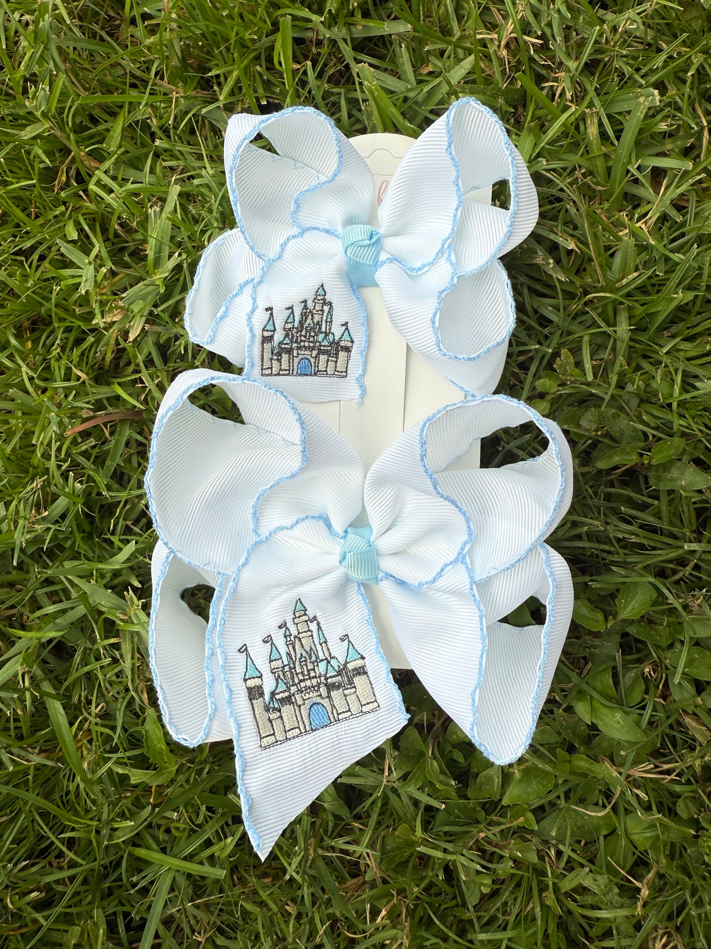 Castle Embroidered Hair Bow