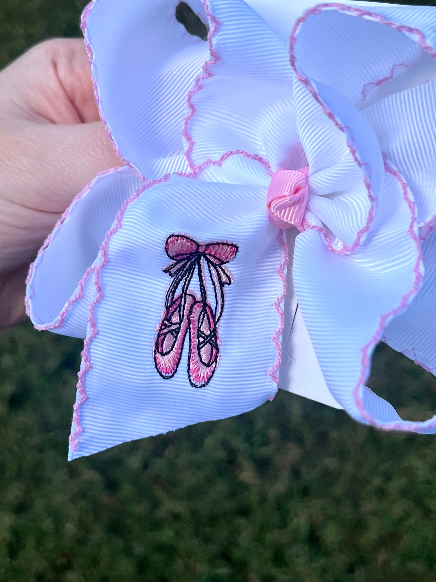 Ballet Shoes Embroidered Hair Bow