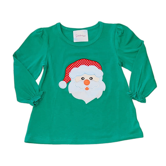 Girl Santa Appliqué LS Shirt