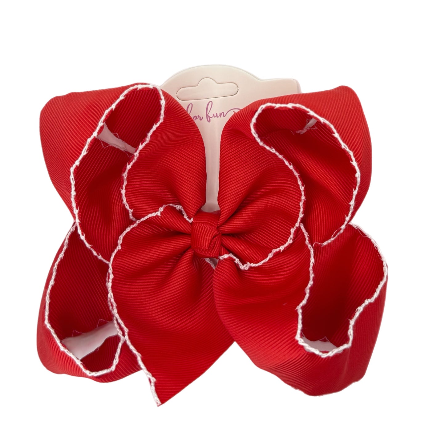 Extra Fun Solid Moonstitch Hair Bows (6in)
