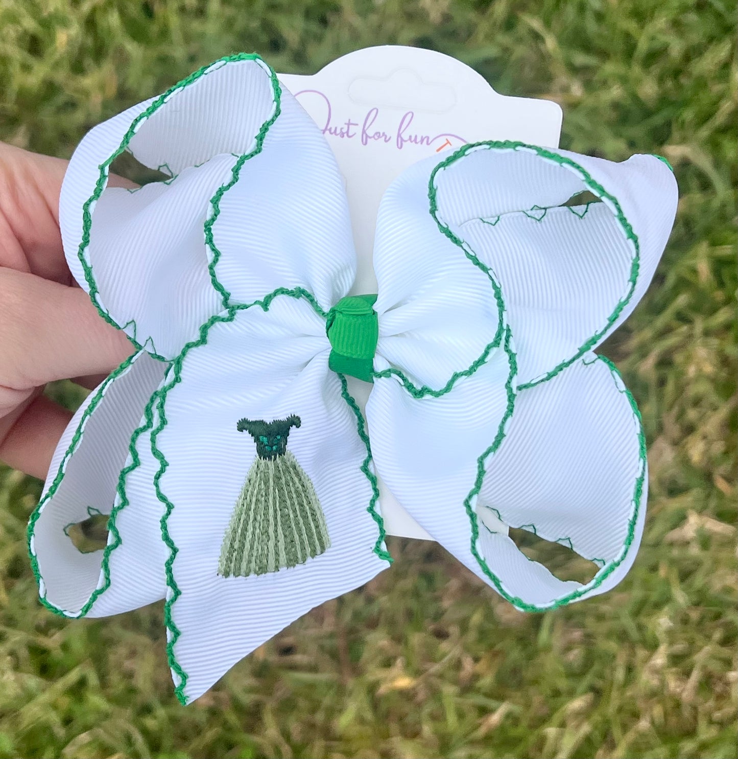 Anna Dress Embroidered Hair Bow