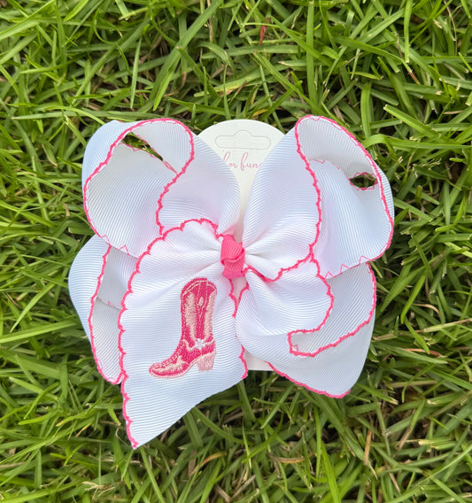 Cowgirl Boot Embroidered Bow