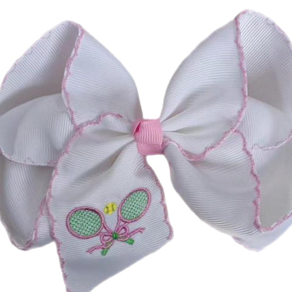 Tennis Embroidered Hair Bow