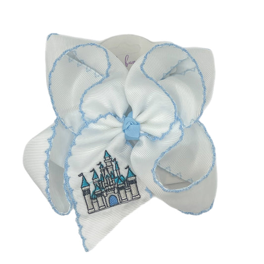 Castle Embroidered Hair Bow
