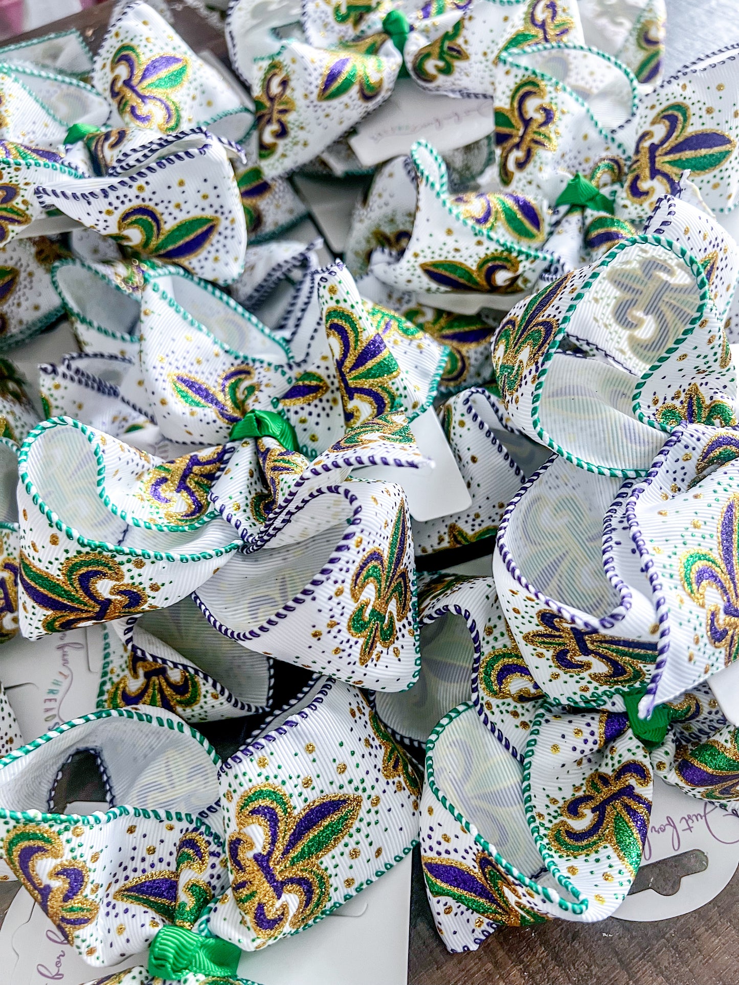 Fleur-de-lis Glitter Hair Bow