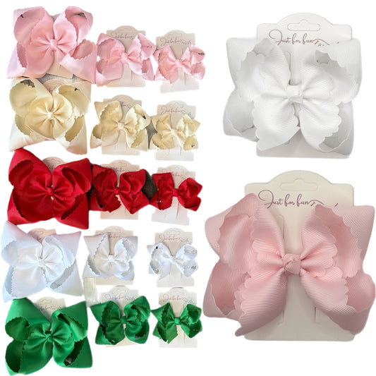 Scallop Edge Hair Bows