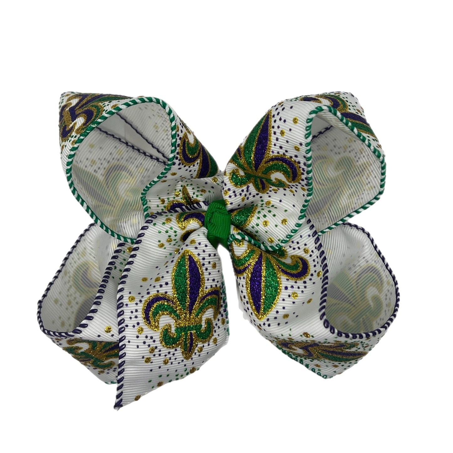 Fleur-de-lis Glitter Hair Bow