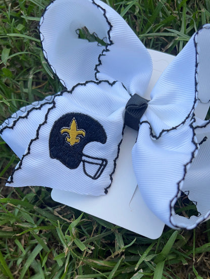 Saints Football Helmet Bow