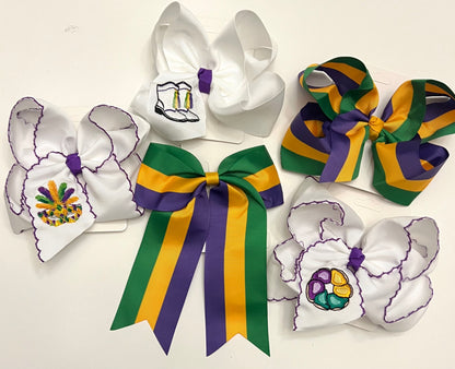 Mardi Gras Mask Hair Bow