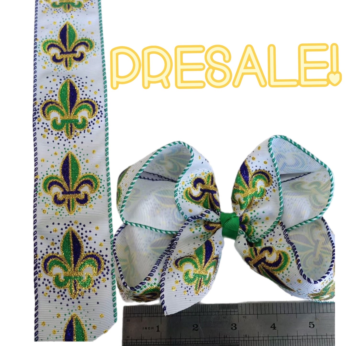 Fleur-de-lis Glitter Hair Bow