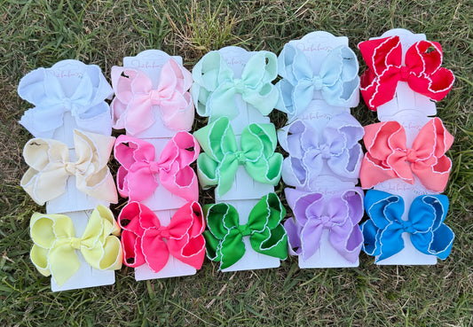 Tiny Fun Solid Hair Bows (4in)