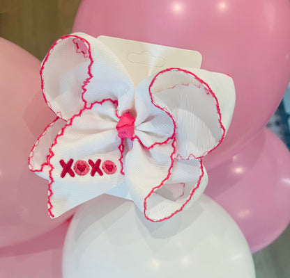 XOXO Embroidered Hair Bow