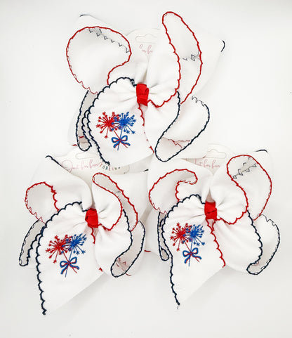 Sparkler Embroidered Moonstitch Bow