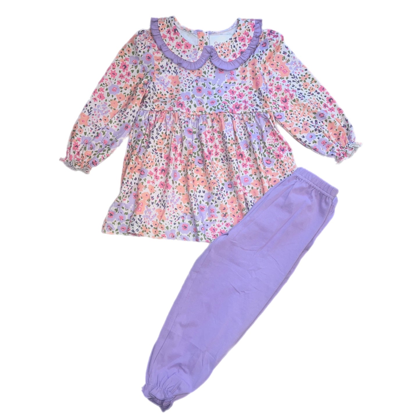 Purple Floral LS Pant Set