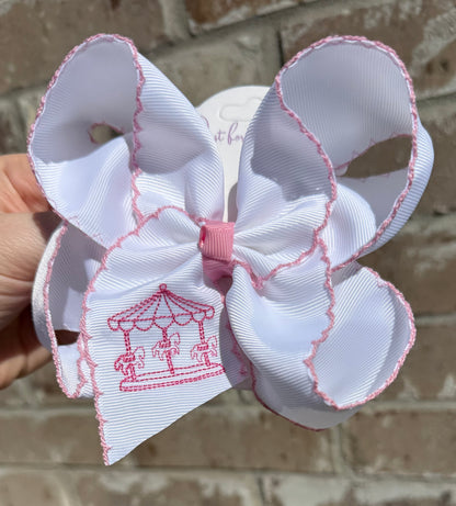 Pink Carousal Hair Bow