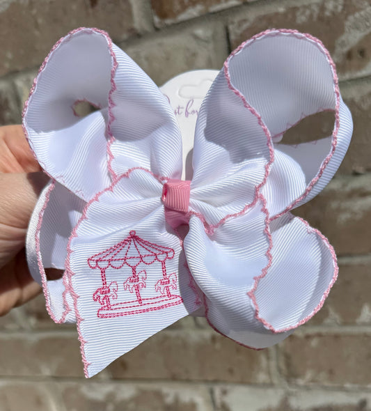 Pink Carousal Hair Bow