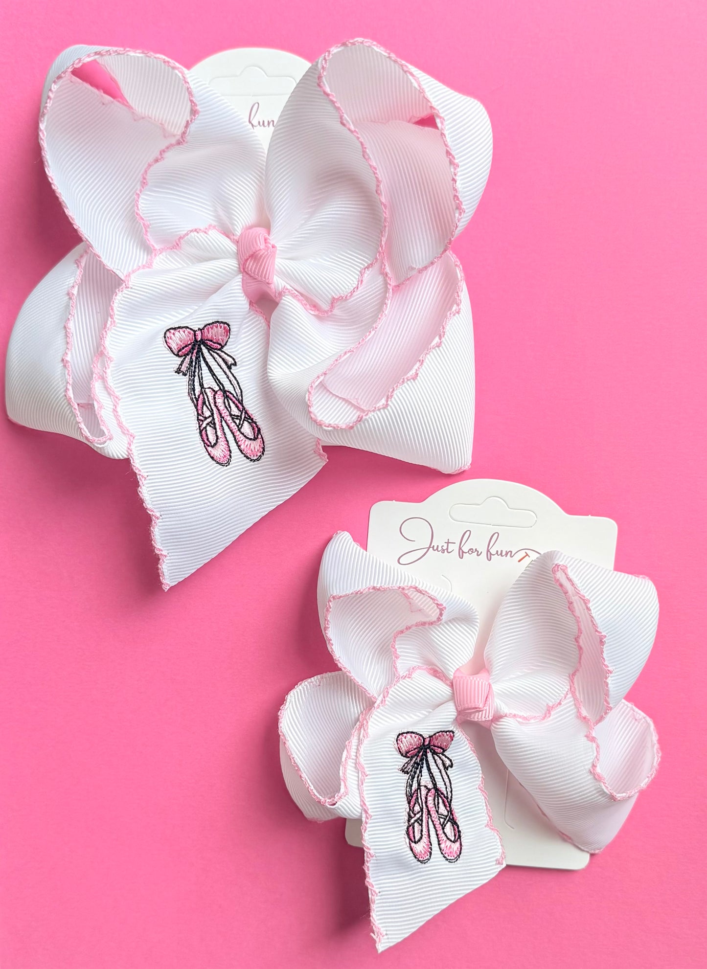 Ballet Shoes Embroidered Hair Bow