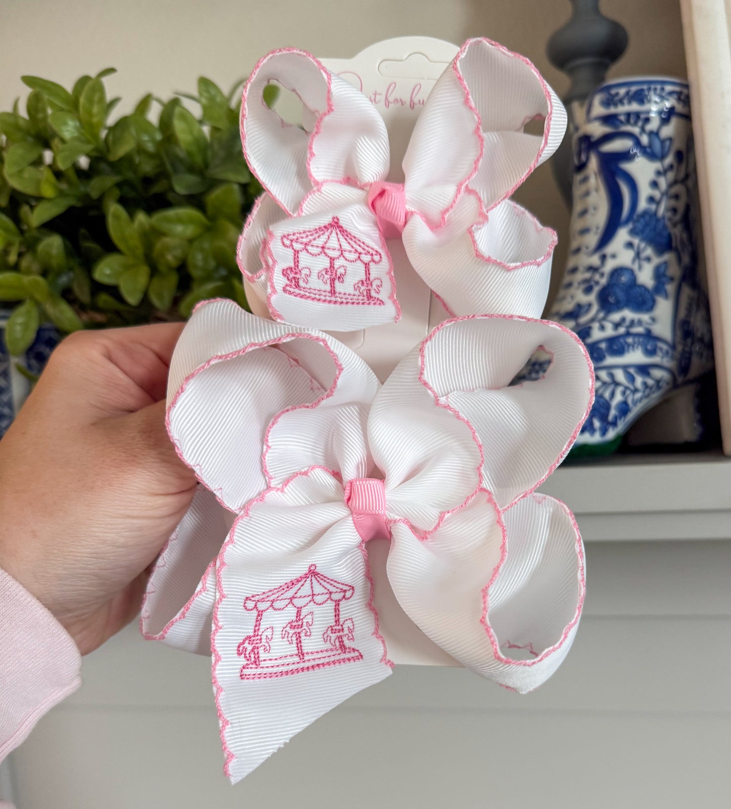 Pink Carousal Hair Bow