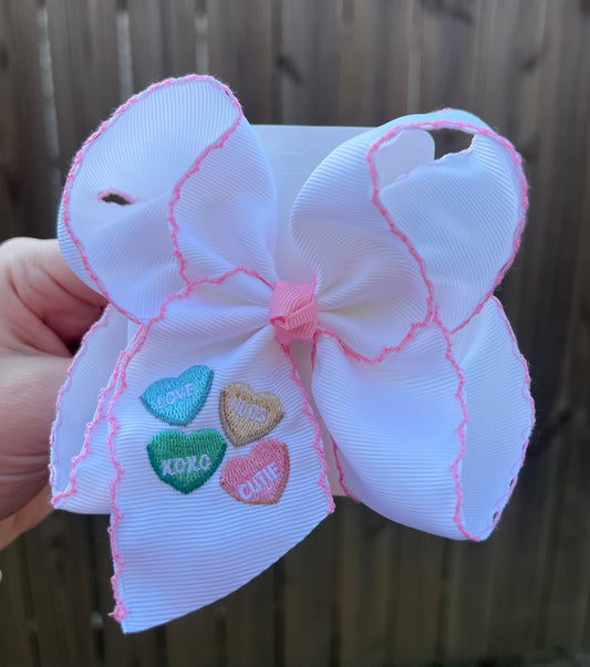 Conversation Heart Candy Heart Bow