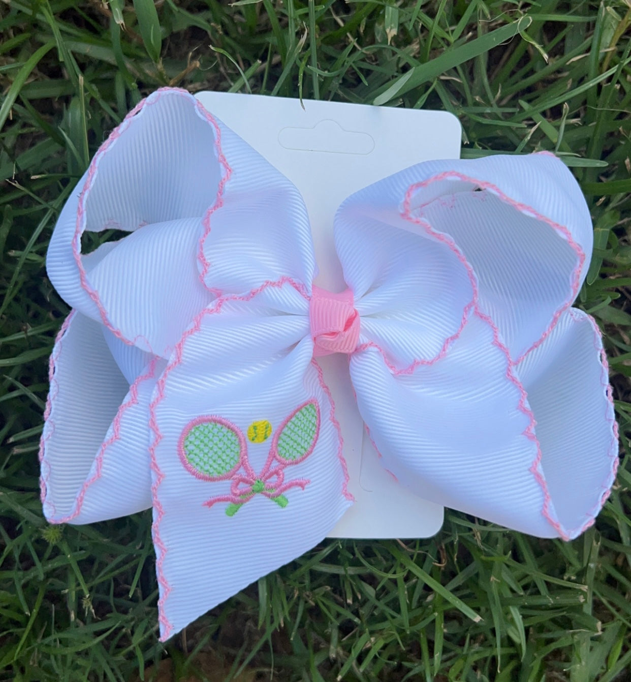 Tennis Embroidered Hair Bow